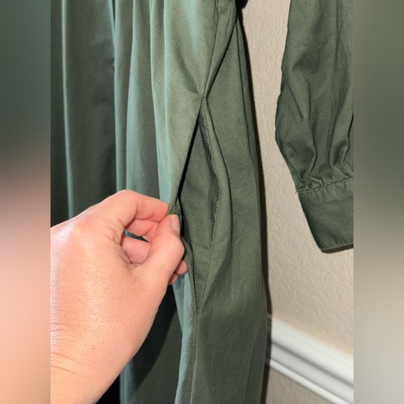 SOLD______Vintage 100% Cotton Button Front Long Sleeve Maxi Shirt Dress Size 18 - Picture 7 of 12